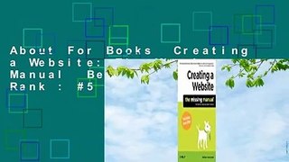 About For Books  Creating a Website: The Missing Manual  Best Sellers Rank : #5