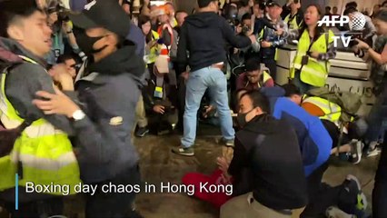 Boxing day mall clashes in Hong Kong