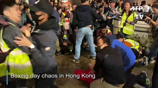 Boxing day mall clashes in Hong Kong