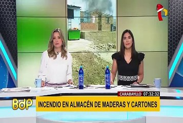 Carabayllo: incendio consumió almacén de maderas y cartones