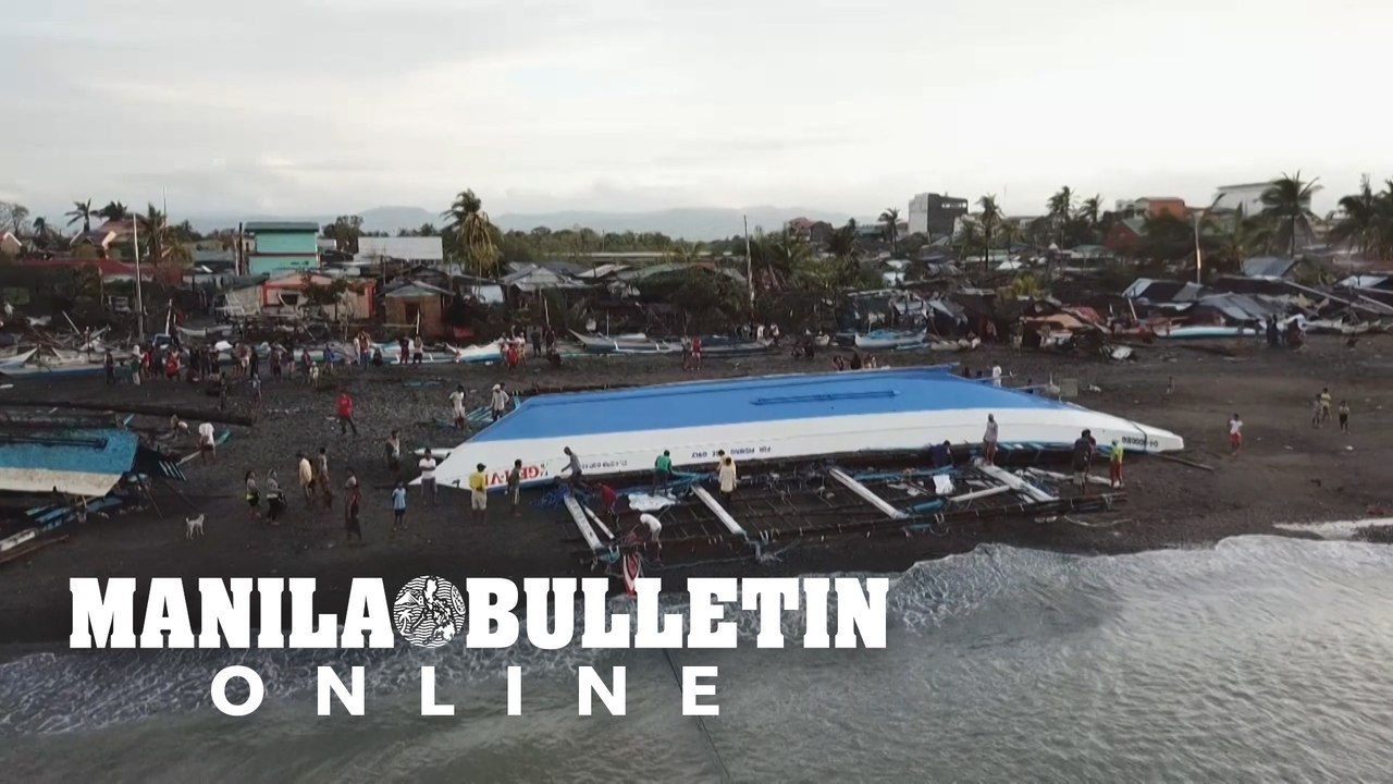 Beachside devastation after Typhoon Ursula hit Philippines
