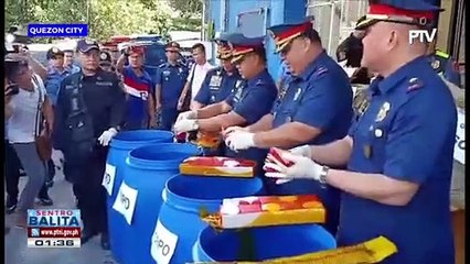 NCRPO, winasak ang mga nakumpiskang iligal na paputok