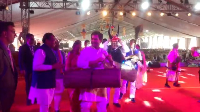 Rahul Gandhi at Raipur to inaugurate National tribal dance festival