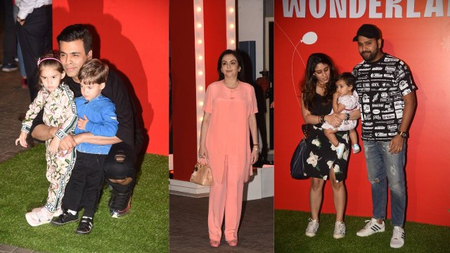 Karan Johar, Rohit Sharma, Sameera Reddy with kids, Nita & Mukesh Ambani at Jio Wonderland