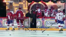 شاهد: بوتين يخطف الأضواء في مباراة هوكي الجليد بموسكو