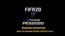 FIFA 20 vs PES 2020 GAMEPLAY COMPARISON (Graphics, Penalties, Free Kicks, Faces)_HD