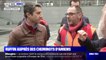 Réforme des retraites: François Ruffin (LFI) rend visite aux cheminots mobilisés sur le parvis de la gare d'Amiens