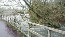 Heavy rain causes flooding in Salisbury, UK