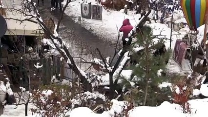 Kapadokya'da kar peribacalarını beyaza bürüdü - NEVŞEHİR