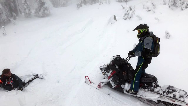 Snowmobile Stopped in its Tracks