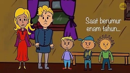 Tiga Bersaudara yang Tinggal di Hutan Kartun Animasi Pendek