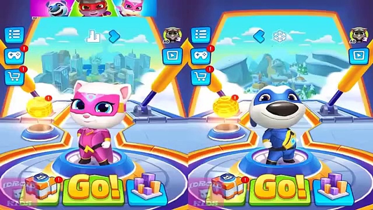 RUN- RUN- RUN- TALKING TOM HERO DASH NEW TALKING ANGELA VS TALKING HANK