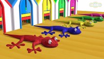 Learn Colors with Gecko Eating Locusts Cartoon For Kids