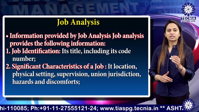 MBA || Ms. JYOTSNA || Job Analysis || TIAS || TECNIA TV