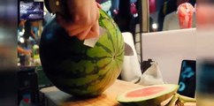 Fruit Ninja in Korea(Very neat), Amazing Fruit Cutting Skill (Watermelon, Melon, Pineapple)