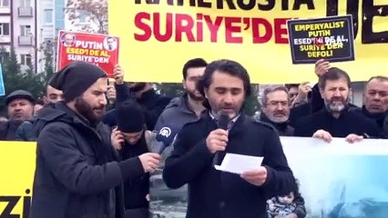 Suriye'nin İdlib kentindeki saldırılar protesto edildi