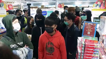 Anti-government protesters in Hong Kong clash with police