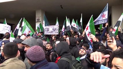 İdlib'deki saldırılar protesto edildi