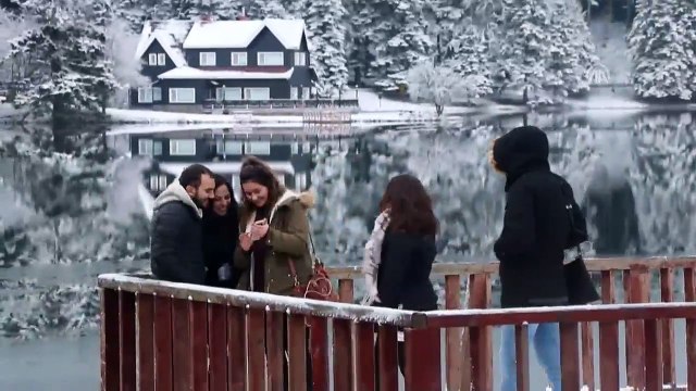 Abant ve Gölcük'te kar güzelliği