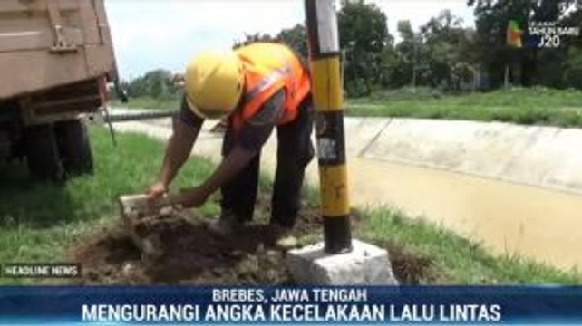 Rawan Kecelakaan, Jalur Pejagan-Purwokerto Dipasangi Tiang Pembatas