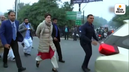 પ્રિયંકા ગાંધીએ UP પોલીસ પર ગળું દબાવવાનો અને ધક્કો મારીને પાડવાનો આરોપ લગાવ્યો