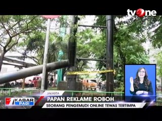 Papan Reklame Roboh Tewaskan Driver Ojol