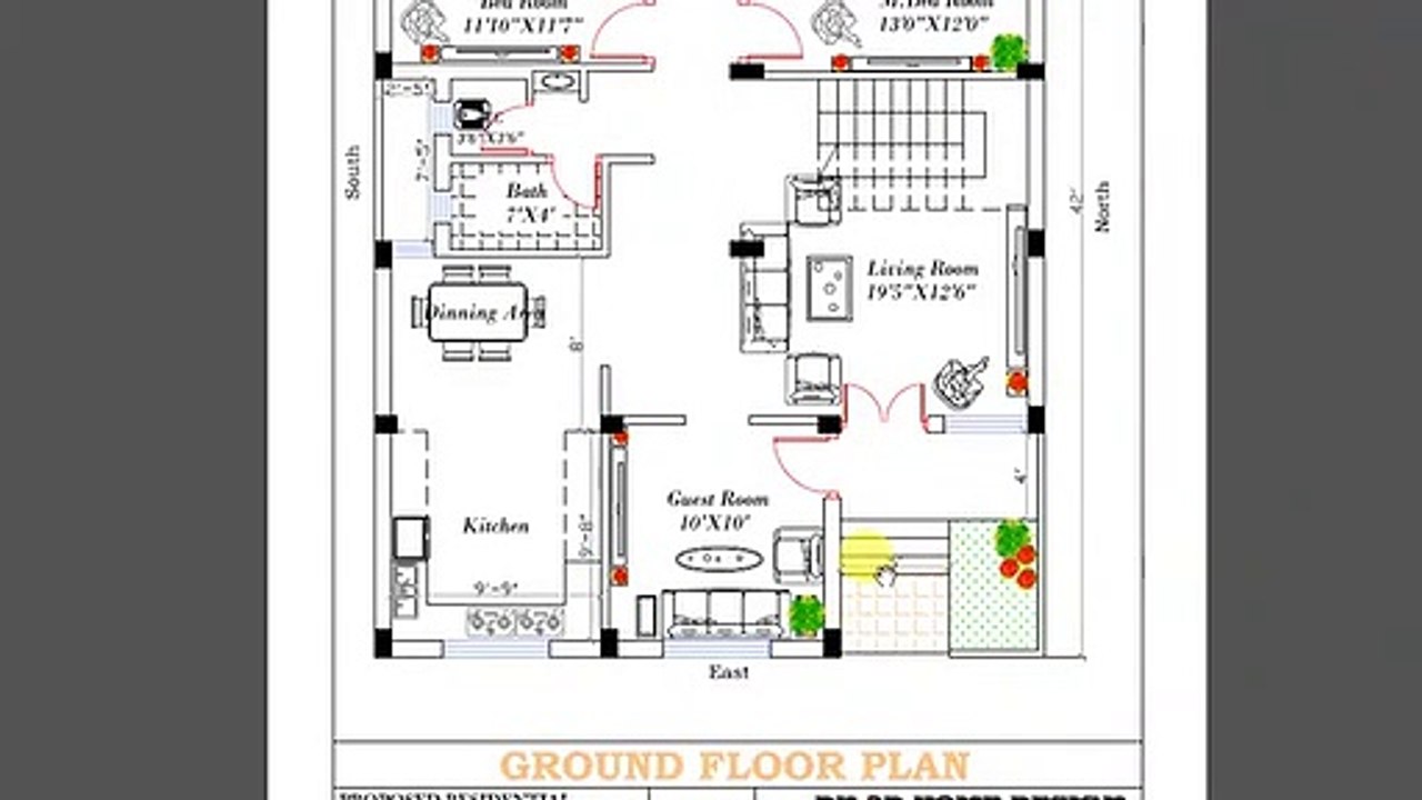 3 BED ROOM HOUSE PLAN ONLY IN 31X42 FT PLOT