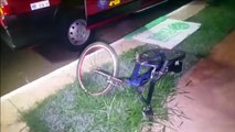 Ciclista fica com vários ferimentos em colisão contra carro no Brasília