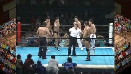 K. Mutoh, M. Chono & S. Hashimoto vs T. Fujinami, K. Kimura & S. Koshinaka