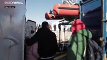 Rescue ship Alan Kurdi docks in Sicily carrying 32 migrants