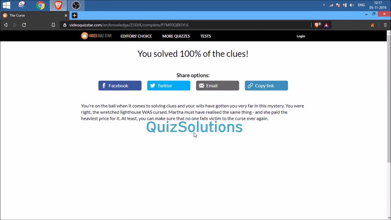 Videoquizstar The Curse Answers 10 Questions Score 100% Video QuizSolutions V2
