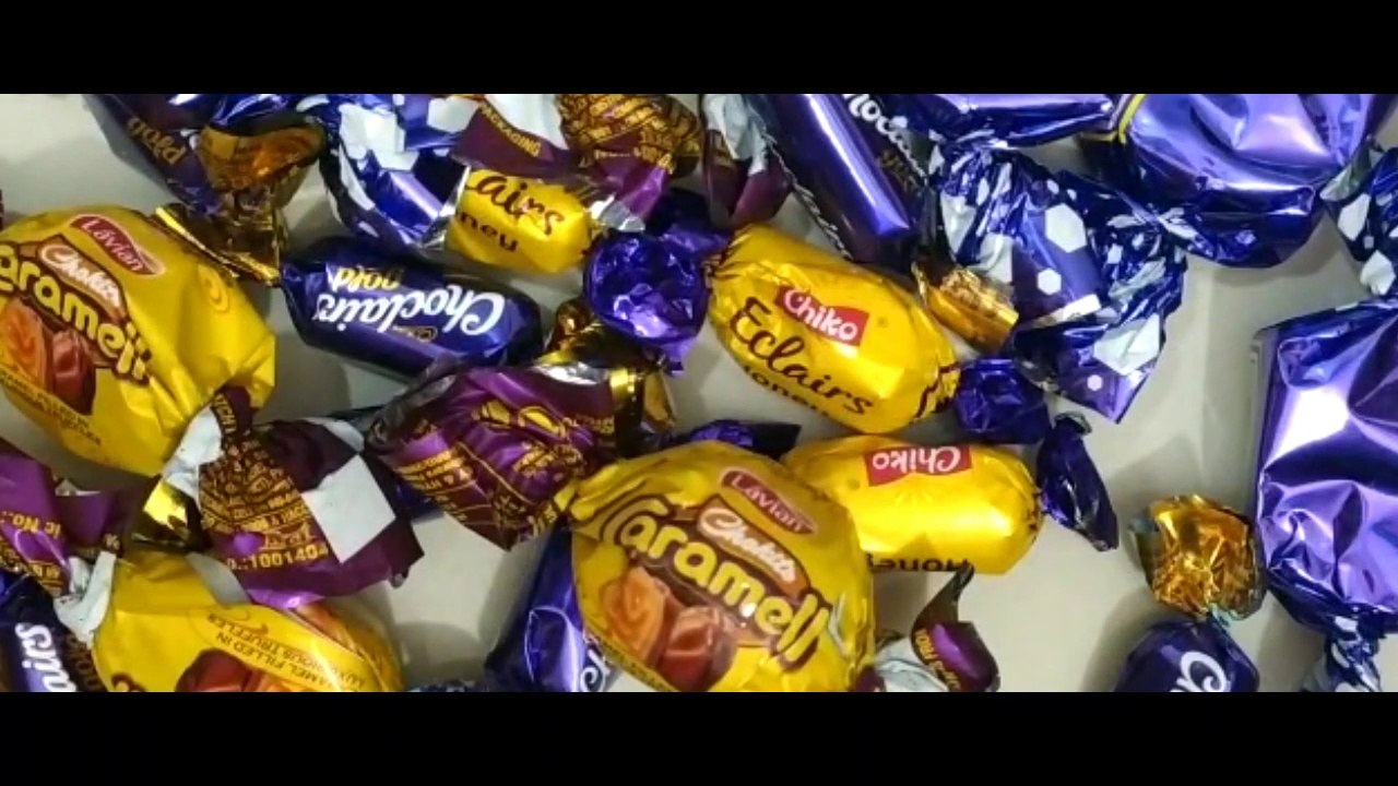 Some lots of candies opening