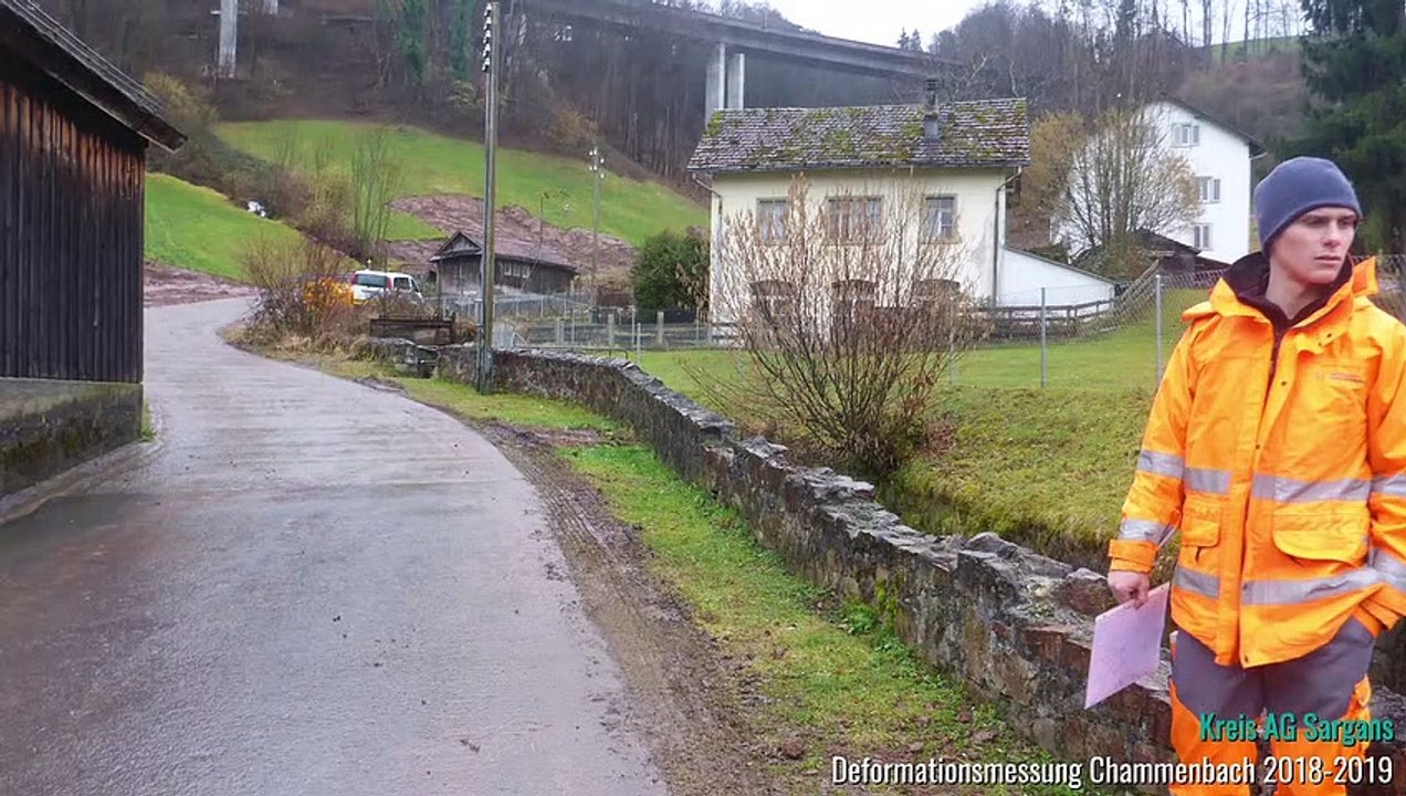Deformationsmessungen A3 Autobahnviadukt und Felsankerwände Geschieberückhalt Chammenbach in Unterterzen SG