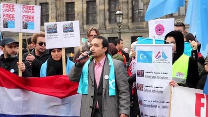 Hollanda'da Doğu Türkistan protestosu - AMSTERDAM