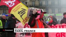 ویدئوی اعتراضات جلیقه زردها و معترضان به افزایش سن بازنشستگی در پاریس
