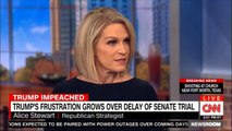 Alice Stewart debates Trump's frustration grows over delay of Senate Trial. #News #DonaldTrump #NewsRoom #CNN @Alicetweet #Breaking #TrumpImpeached