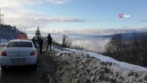 Boludağı’nda kartpostallık kar ve sis manzarası