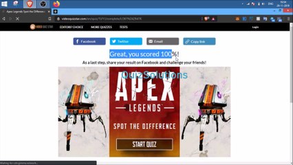 Videoquizstar Apex Legends Spot the Difference Quiz Answers 10 Questions Score 100% Video QuizSolutions