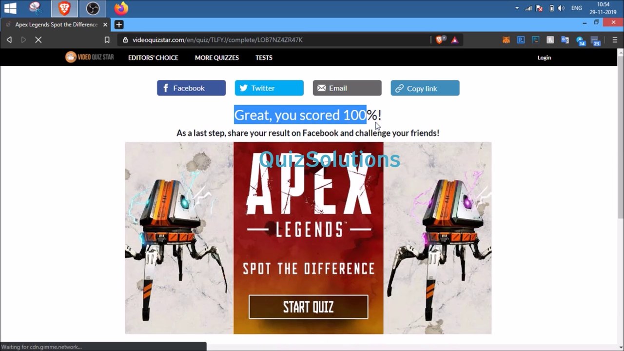 Videoquizstar Apex Legends Spot the Difference Quiz Answers 10 Questions Score 100% Video QuizSolutions