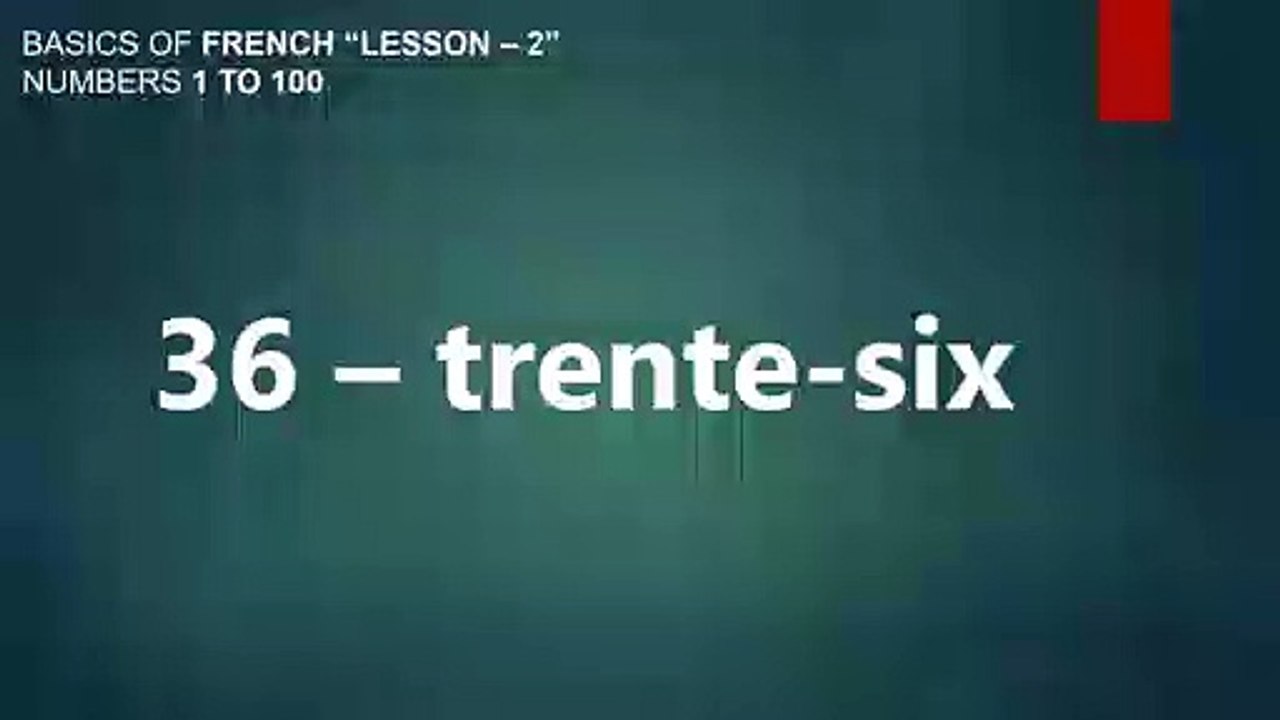 FRENCH Language learning for beginners : Lesson 2 - Basics of French - Numbers 1 to 100