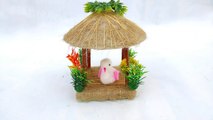 Birds house, hut Showpiece from cotton and jute || Home decoration craft ideas