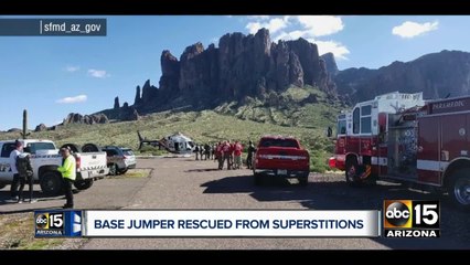 Base jumper rescued at Superstition Mountains