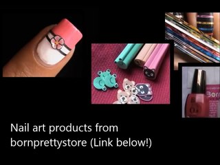 Fimo Canes Nails Tutorial _Pink Flower Nail Art_