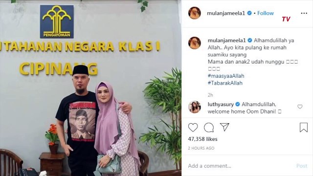 Jemput Ahmad Dhani, Mulan Jameela: Ayo Kita Pulang Suamiku!