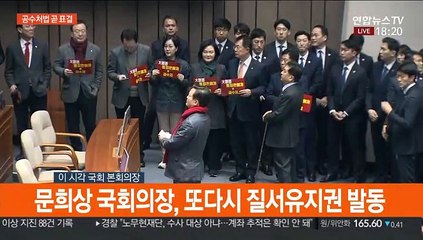 [속보] 문희상 국회의장, 또다시 질서유지권 발동