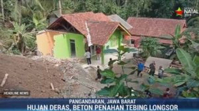 Tebing Setinggi 6 Meter Longsor Timbun Rumah Warga di Pangandaran
