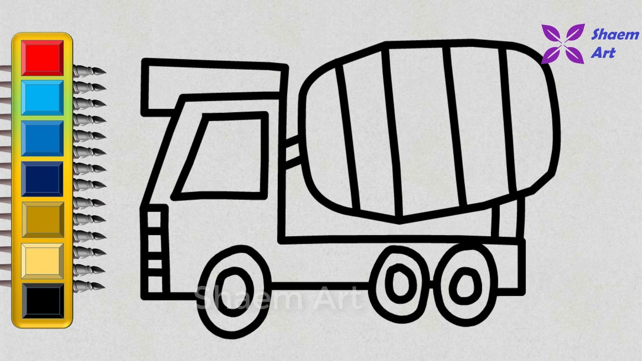 How to Draw Concrete Mixer Truck || Shaem Art