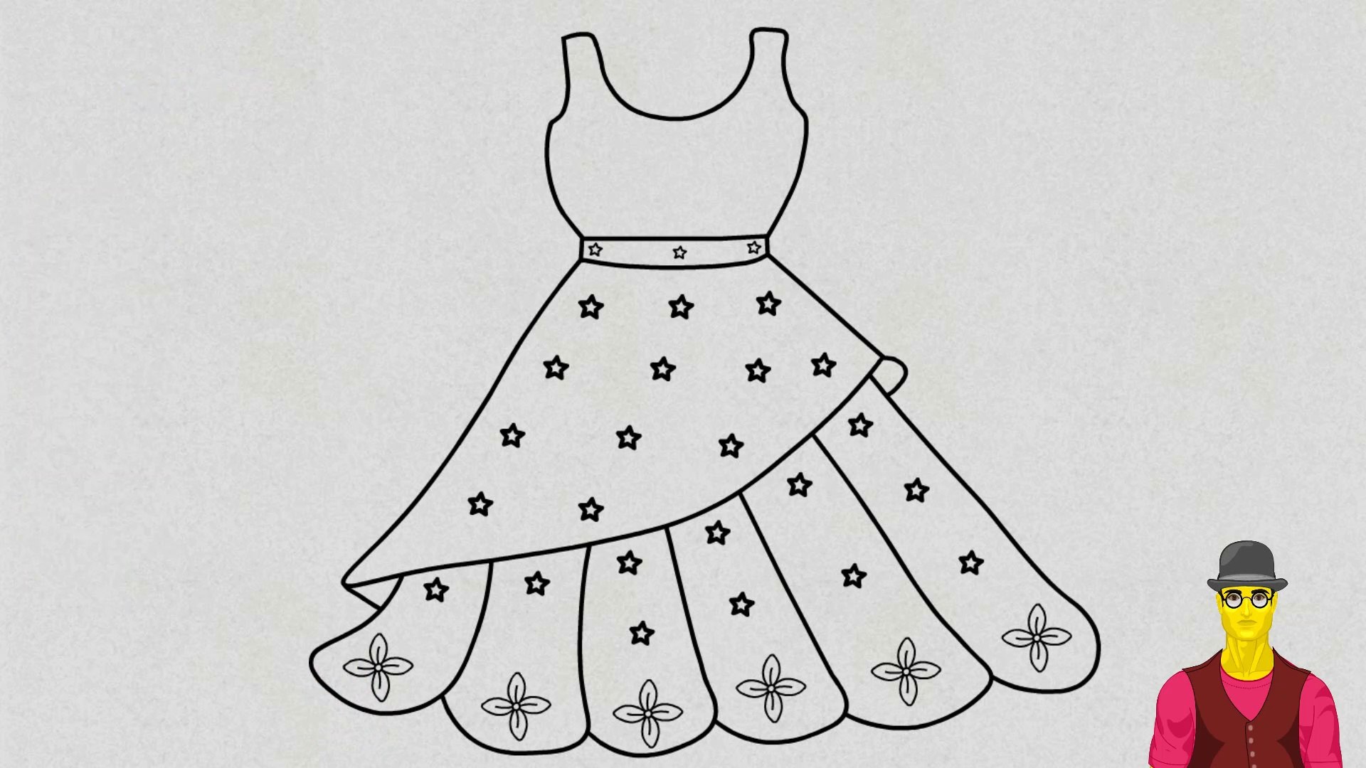 easy simple dress design drawing How to Draw a Dress Design 2 || Dresses Drawing step by step || Shaem Art