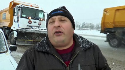 Denizli-Antalya kara yolunda kar yağışı