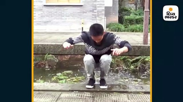 યુવક પાણી પર જે સ્ટંટ કરે છે તે જોઈને આંખો પર પણ વિશ્વાસ નહીં થાય